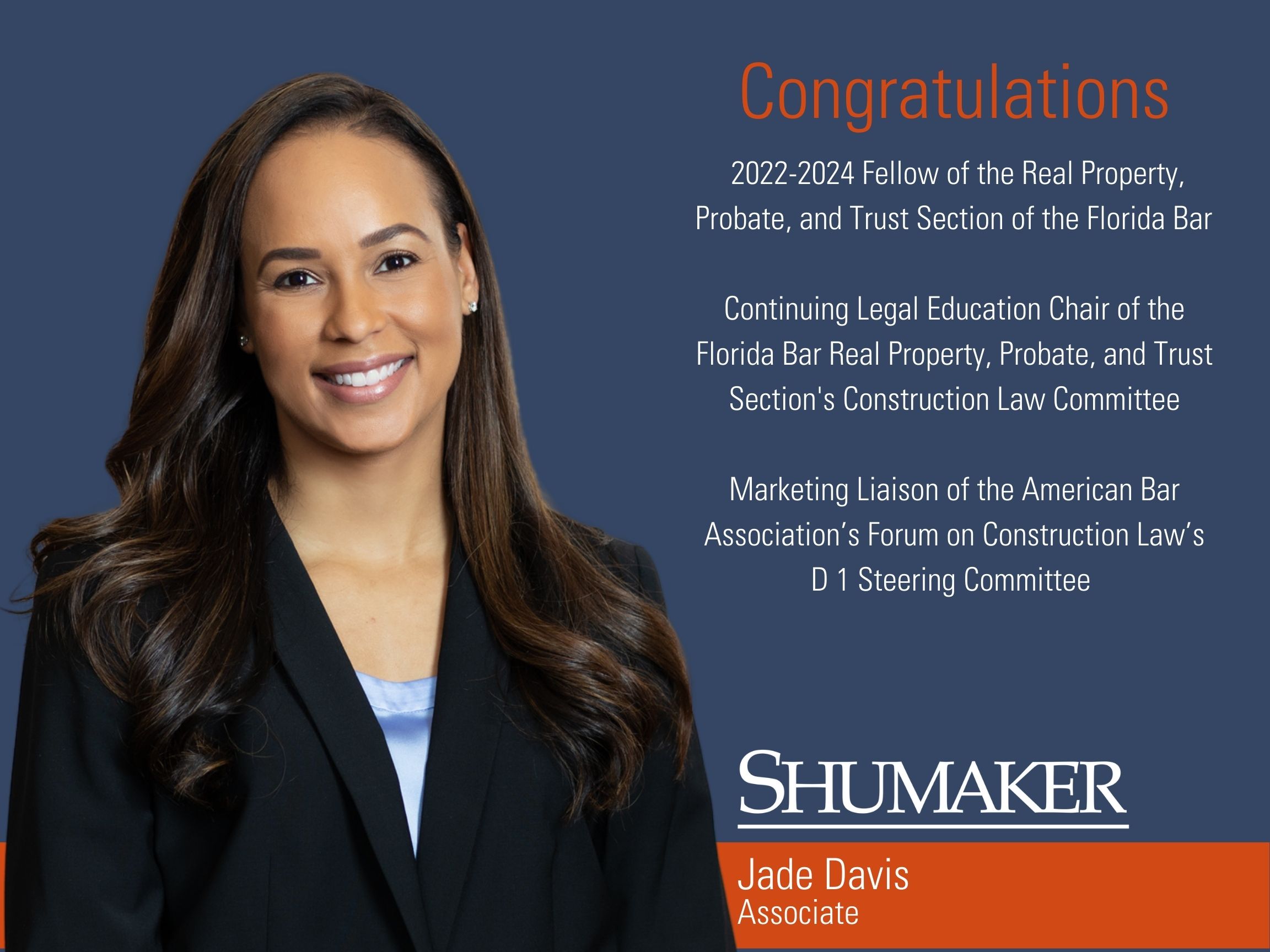 Shumaker’s Jade Davis Appointed to Two Committees Committed to Education in Construction Law