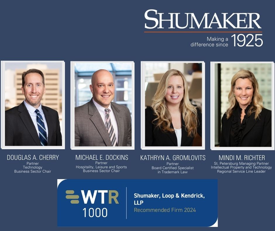 Shumaker and Four Attorneys Recognized by WTR 1000 for Outstanding Trademark Practice