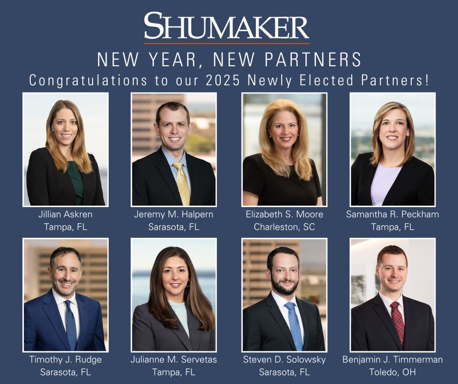 Shumaker Elevates Eight Attorneys to Partner in Largest Class in Five Years