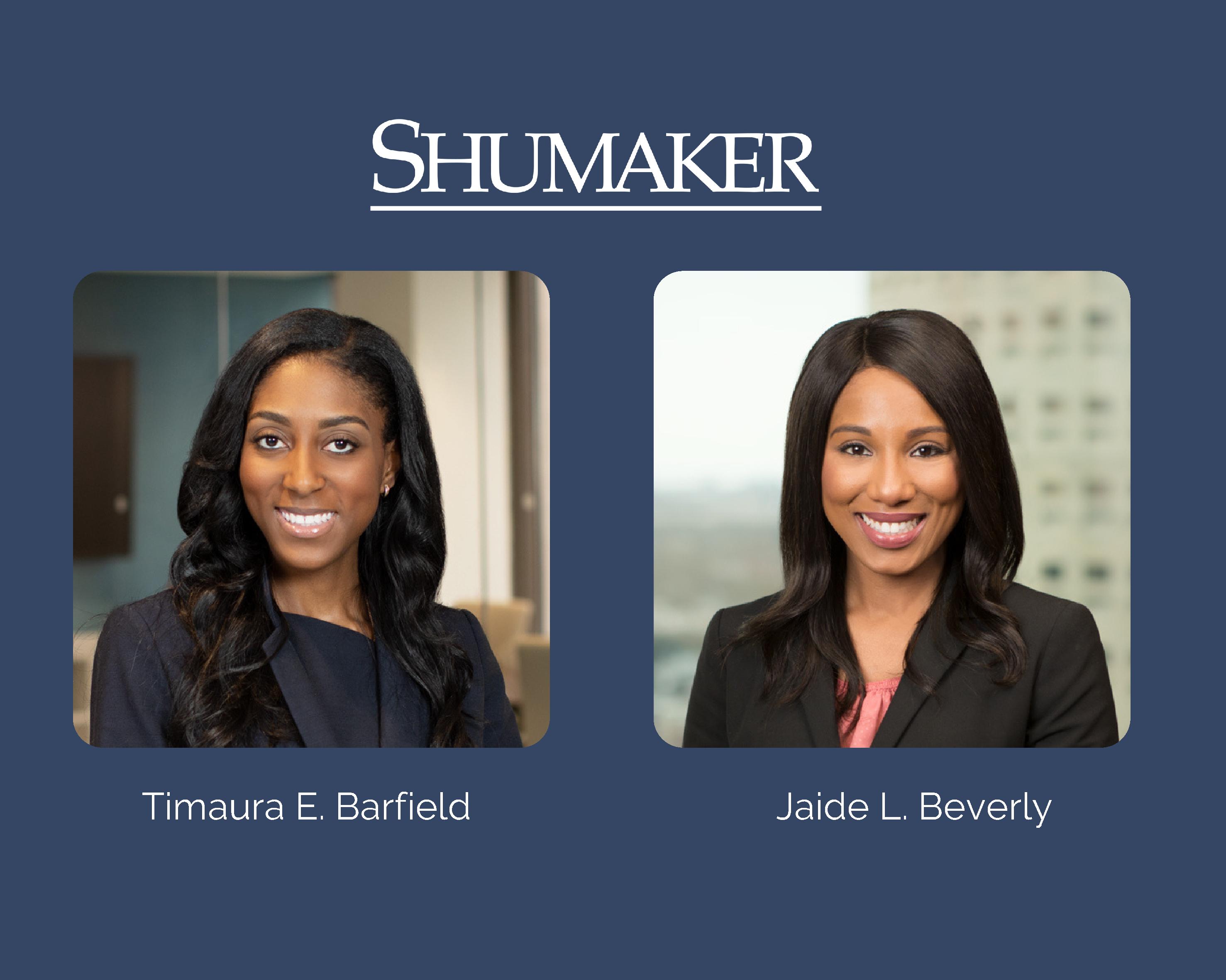Timaura Barfield and Jaide Beverly Named to the National Black Lawyers Top 40 Under 40