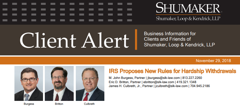 Client Alert: IRS Proposes New Rules for Hardship Withdrawals