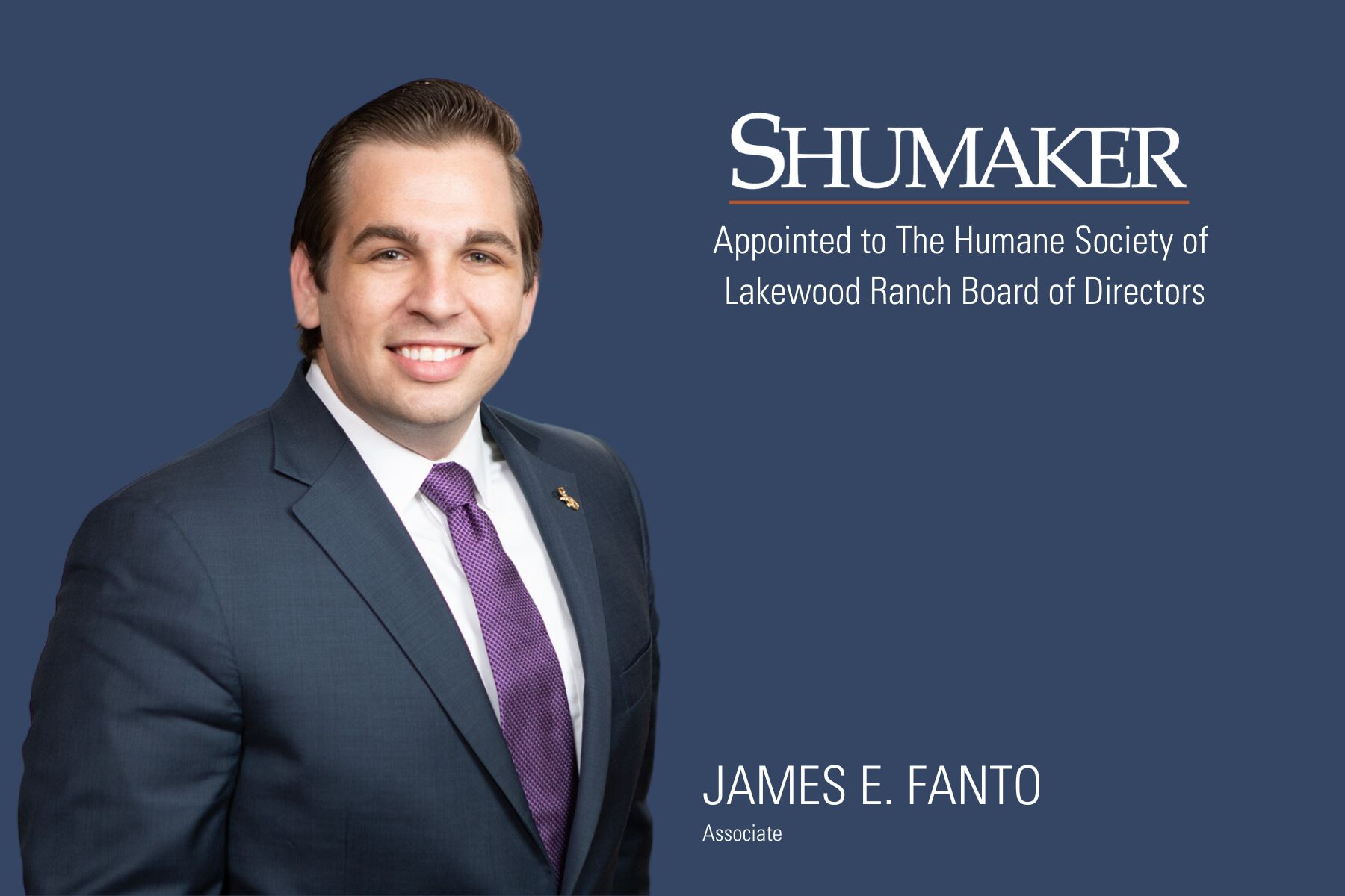 James E. Fanto Joins The Humane Society of Lakewood Ranch Board of Directors