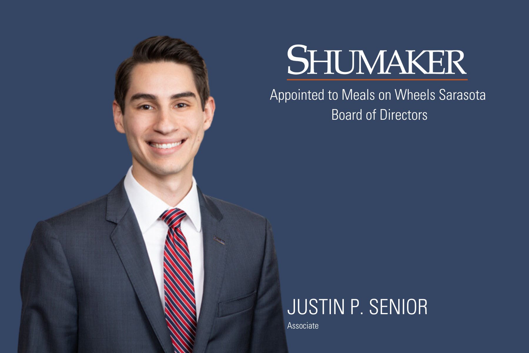 Justin P. Senior Appointed to Meals on Wheels Sarasota Board of Directors